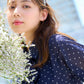 ボウタイ付きシャツロングワンピース