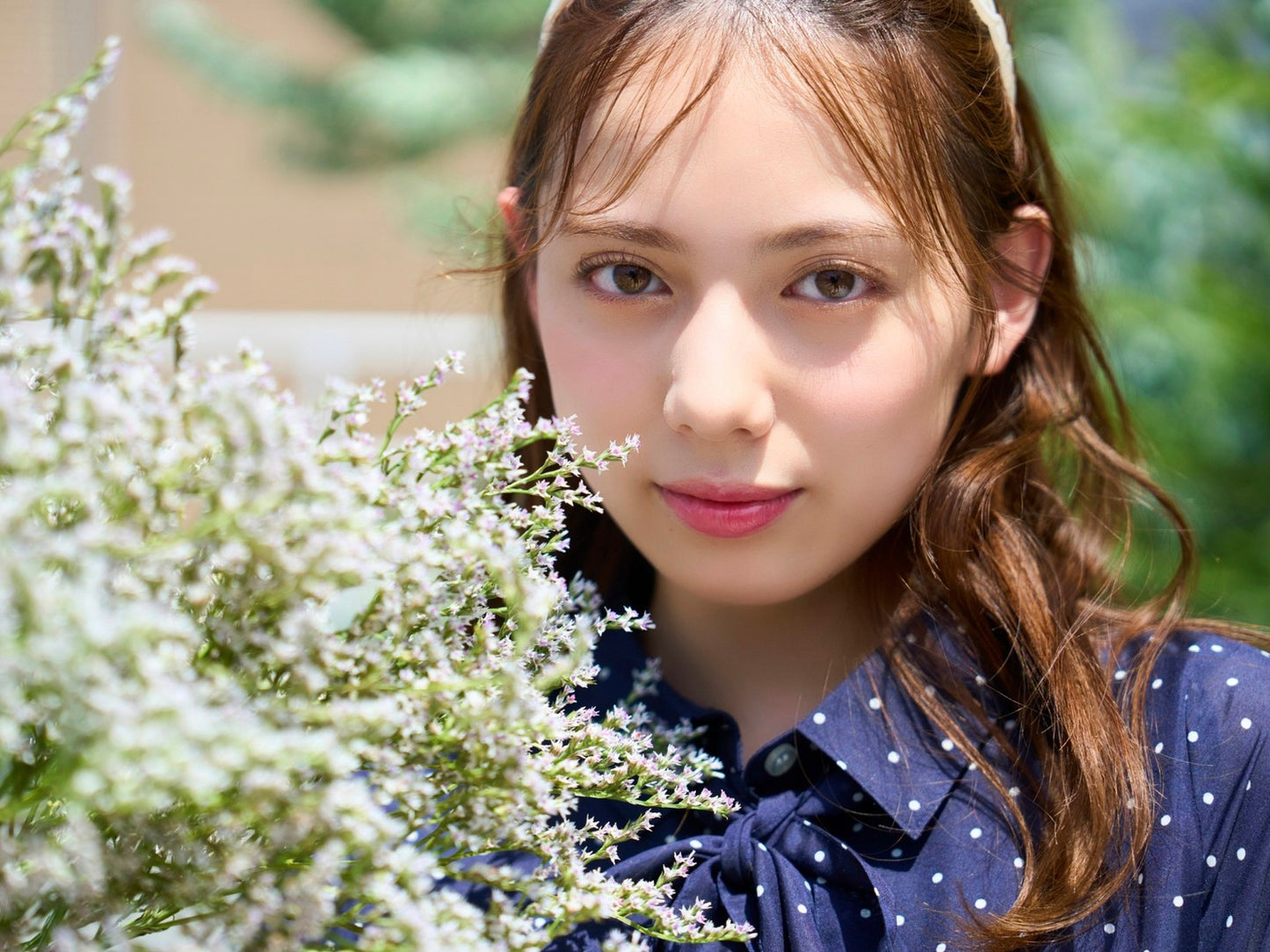 ボウタイ付きシャツロングワンピース