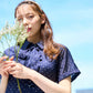 ボウタイ付きシャツロングワンピース