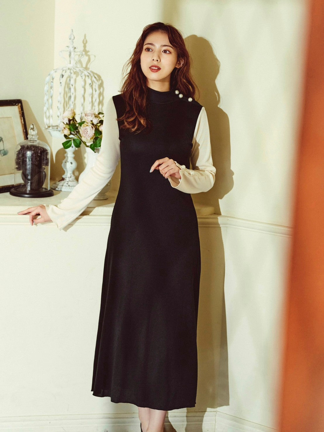 RICORD｜パール付きニットワンピース 